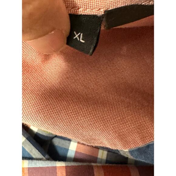 Hugo Boss Blue Red Cotton Check Long Sleeves Casual Shirt size XL - Picture 4 of 10